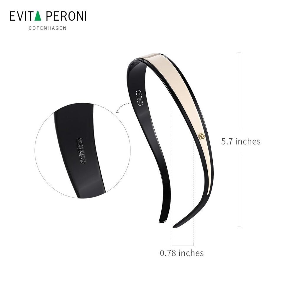 Headband Resin Black Off White Comfortable Non-slip for Women Hair Fashion - Picture 3 of 9